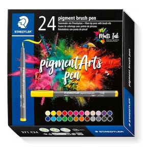 Kit Canetas Pigment Brush Pen Com 24 Cores Staedtler