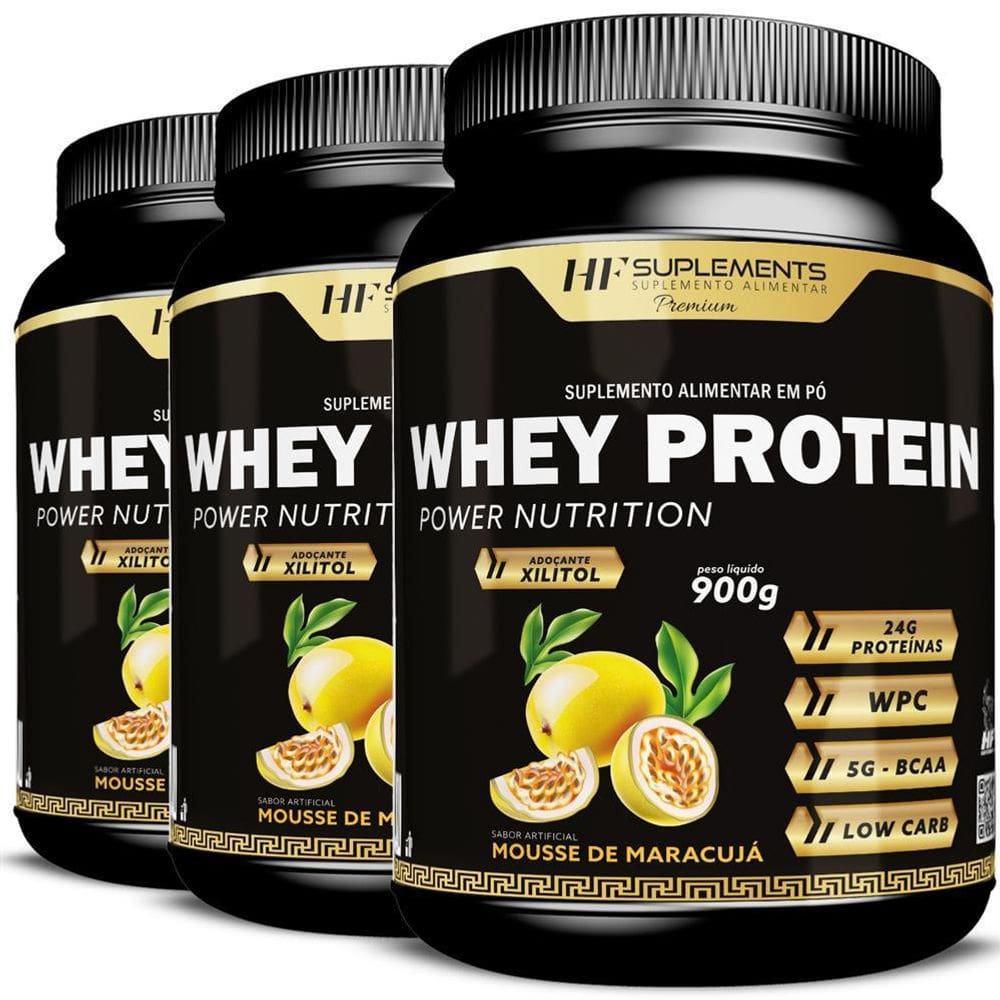 3X Whey Protein Power Nutrition Maracuja Hf Suplementos