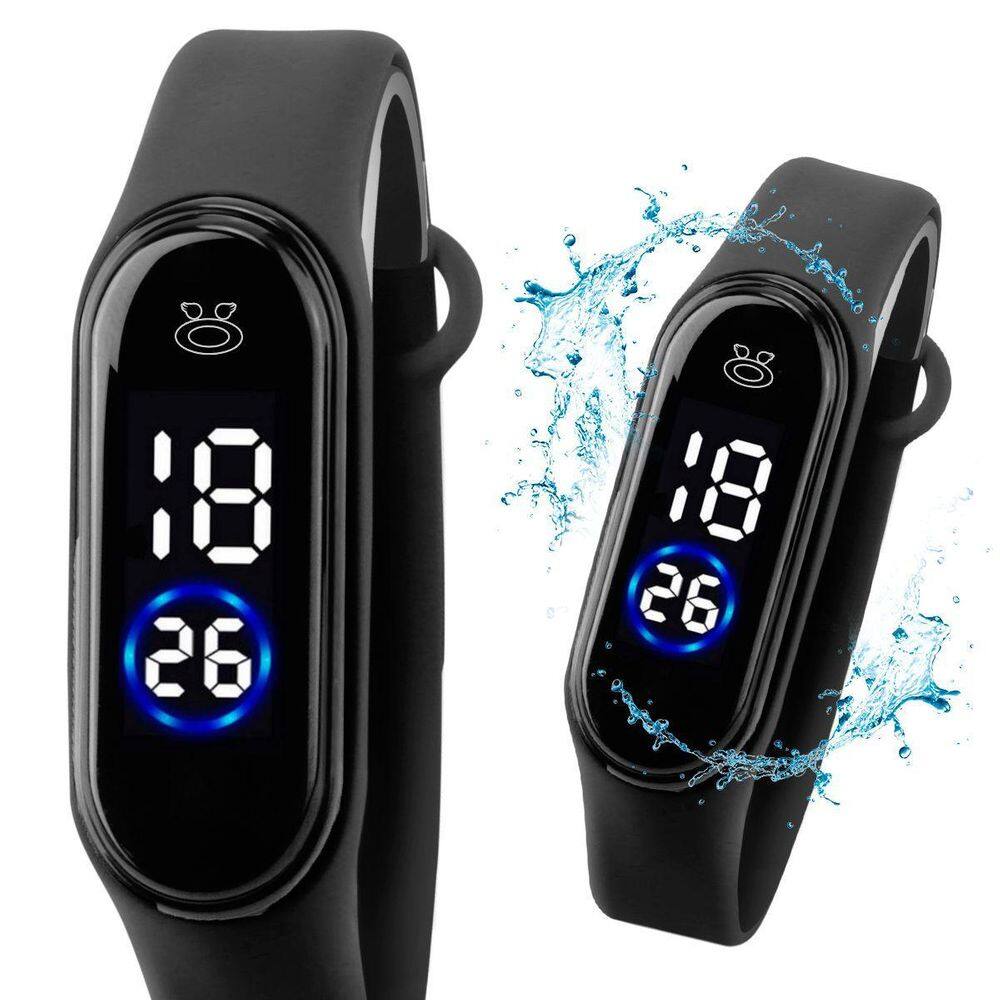 Relogio Silicone Feminino Prova Dagua Led Digital Preto