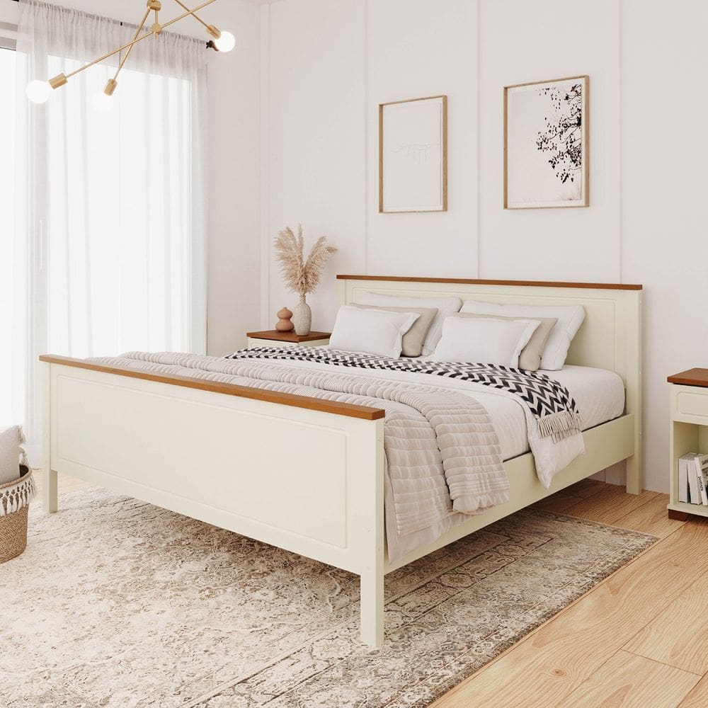 Cama King Ananda Cabecasa Madeiramadeira Off-white/Mel