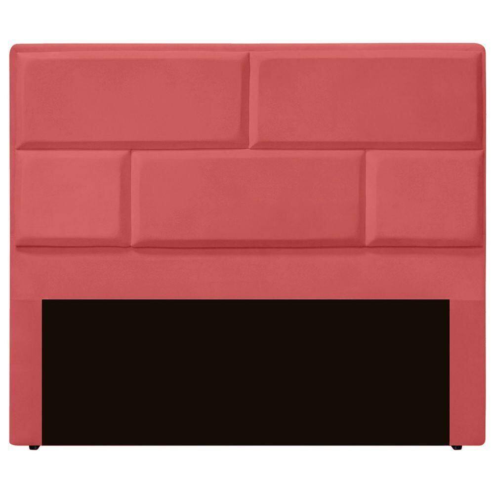 Cabeceira Casal Estofada Para Cama Box Jade Veludo Cor Rose