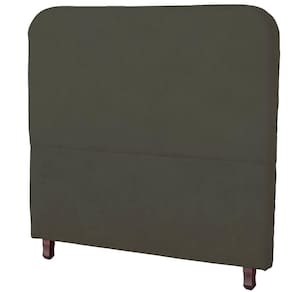 Cabeceira Casal King Size Estofada Para Cama Box Lizza Veludo Cor Tabaco