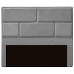 Cabeceira Casal Queen Estofada Para Cama Box Jade Veludo Cor Cinza Claro