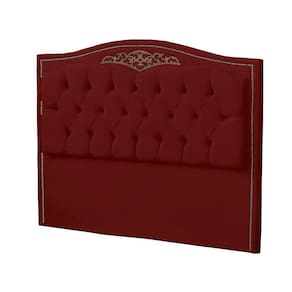 Cabeceira Casal Queen Size Estofada Para Cama Box Maitê Veludo Cor Marsala