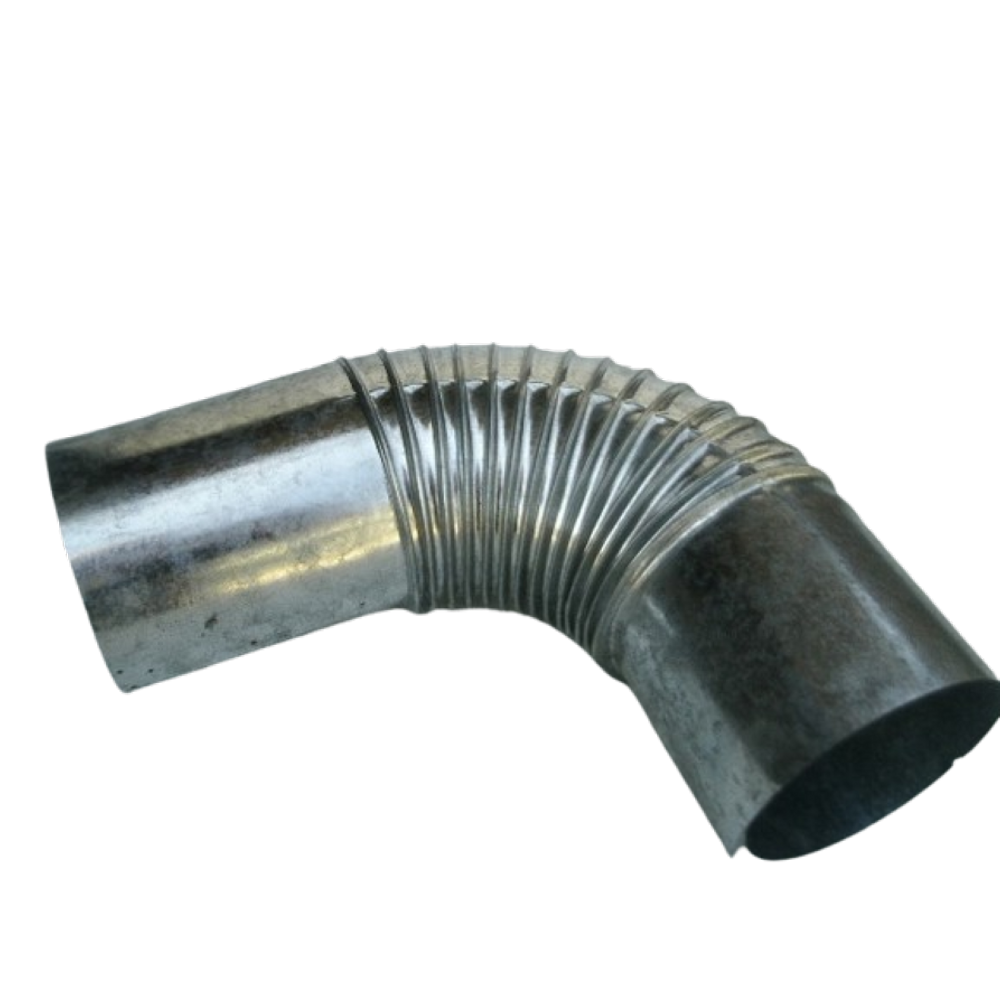 Curva Sanfonada Para Chaminé 90º 110Mm Galvanizada