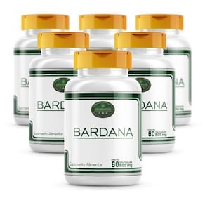 Bardana Cápsulas 100% Pura Natural - Kit 6 Potes