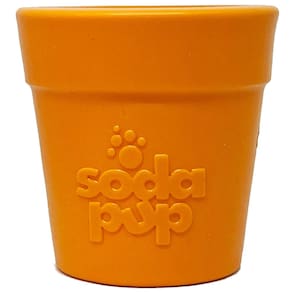 Brinquedo Dispenser Flower Pot Sodapup Mordedor Recheável Vaso de Flores Cães Grande - Laranja