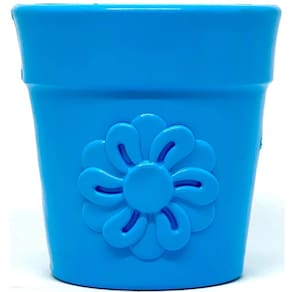 Brinquedo Dispenser Flower Pot Sodapup Mordedor Recheável Vaso de Flores Cães Grande - Azul