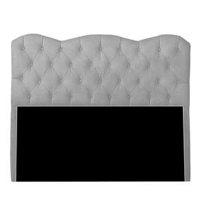 Cabeceira Casal Estofada Para Cama Box Verona Veludo Cor Cinza Claro