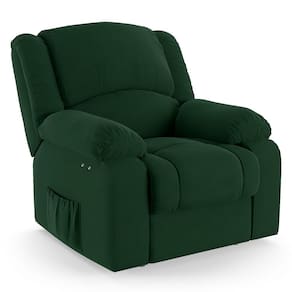 Poltrona do Papai Reclinável Melim Power Touch USB Veludo Verde FH1 - D`Rossi