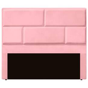 Cabeceira Casal King Size Estofada Para Cama Box Jade Veludo Cor Rosa Bebe