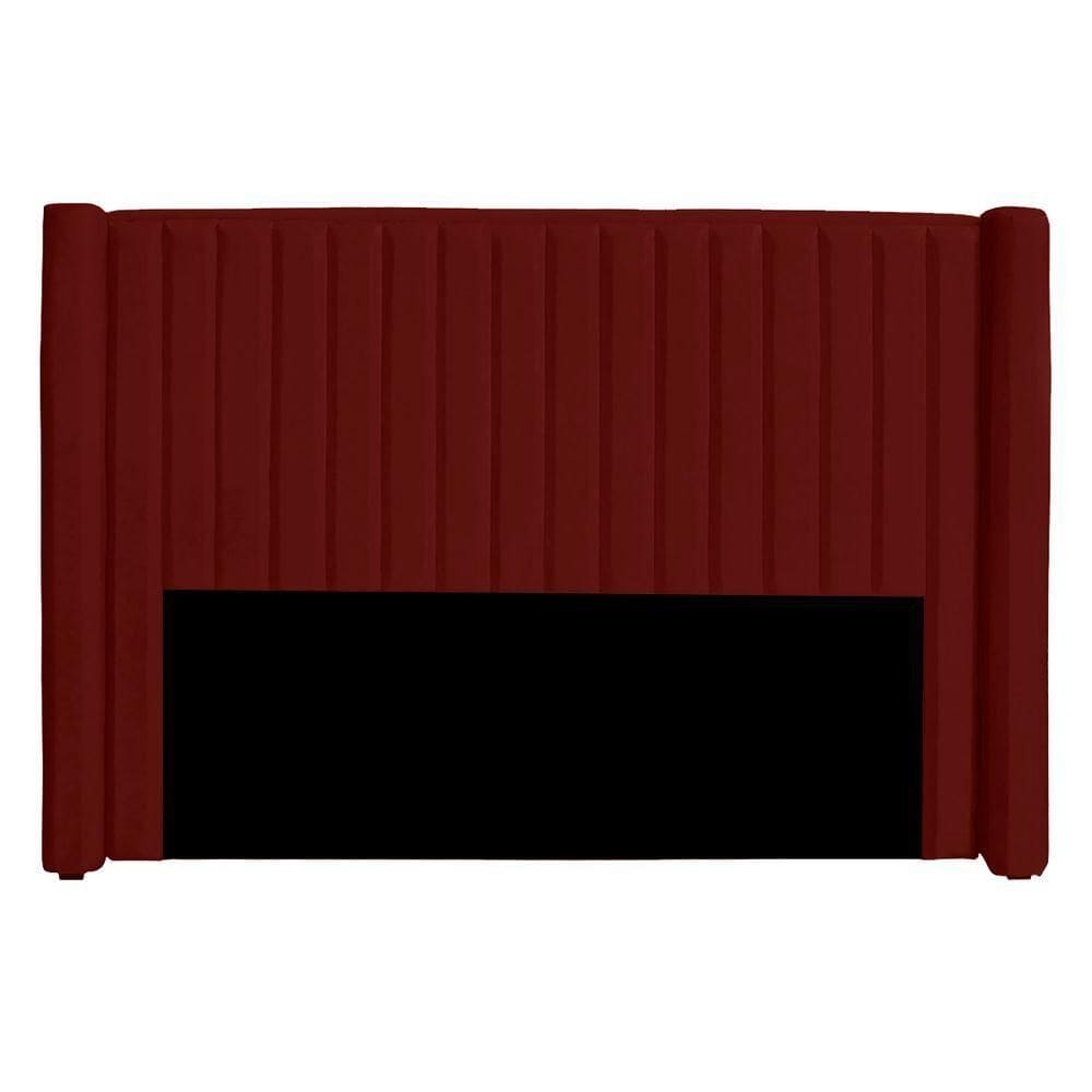 Cabeceira Casal King Size Estofada Para Cama Box Alicia Veludo Cor Marsala
