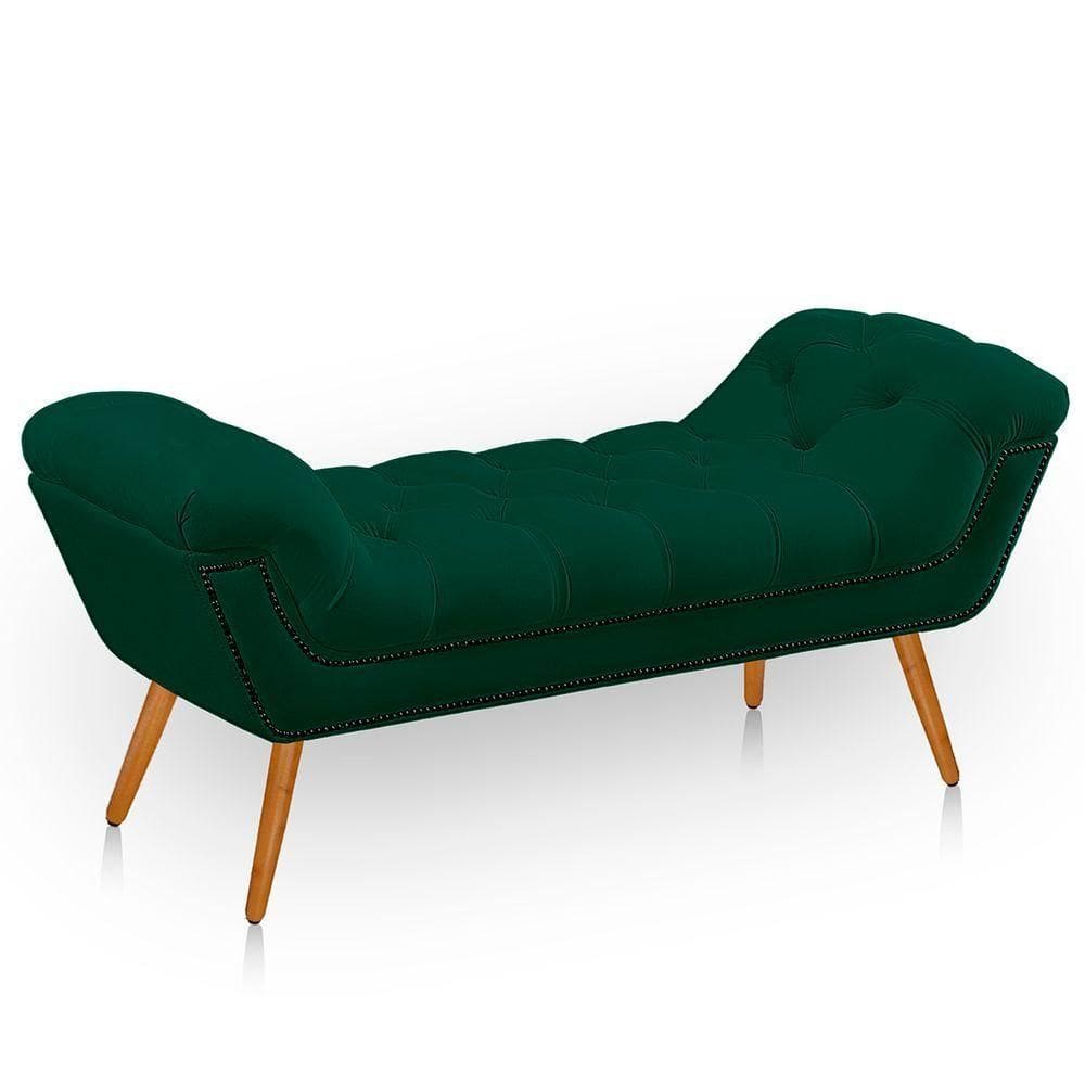Recamier Estofada Casal Queen Ayla Veludo Cor Verde Esmeralda