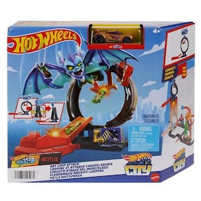 Htn78 Hot Wheels City Pista De Brinquedo Ataque Do Morcego