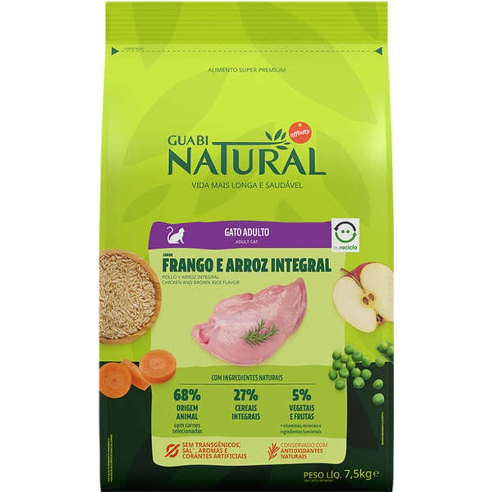 Guabi Natural Gatos Ad. Frango/Arroz 7,5Kg