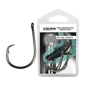 Anzol Crown Circular In Line Circle Black Super Resistente Cartela Nº 6/0 6un