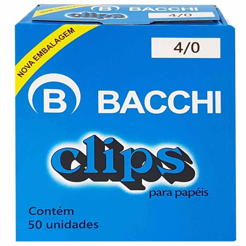 Clips Galvanizado Aço 4/0 Bacchi Caixa com 50 Unidades