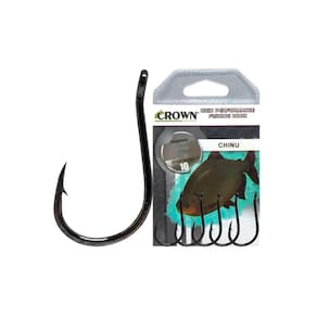 Anzol Crown Chinu Black Super Resistente N° 04 - Cartela Com 10 Unidades
