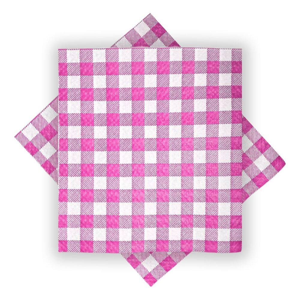 Guardanapo de Papel Xadrez Pink 30cm x 31cm - 50 Unidades