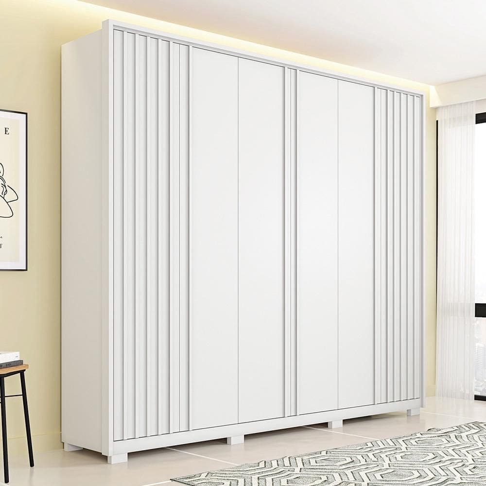 Guarda Roupa Roupeiro 06 Portas 04 Gavetas Apollo 2.7 Branco Caemmun