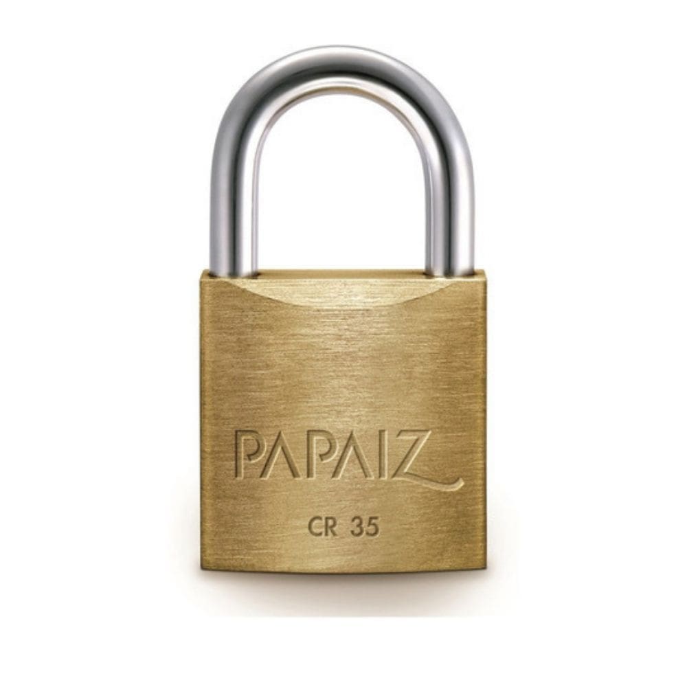 Cadeado Papaiz Cr 35mm para Portão Janela Cofre Baú Porta Mala Latão
