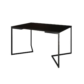 Mesa Jantar Industrial Preta Retangular 137x90cm Base V Ferro Preto