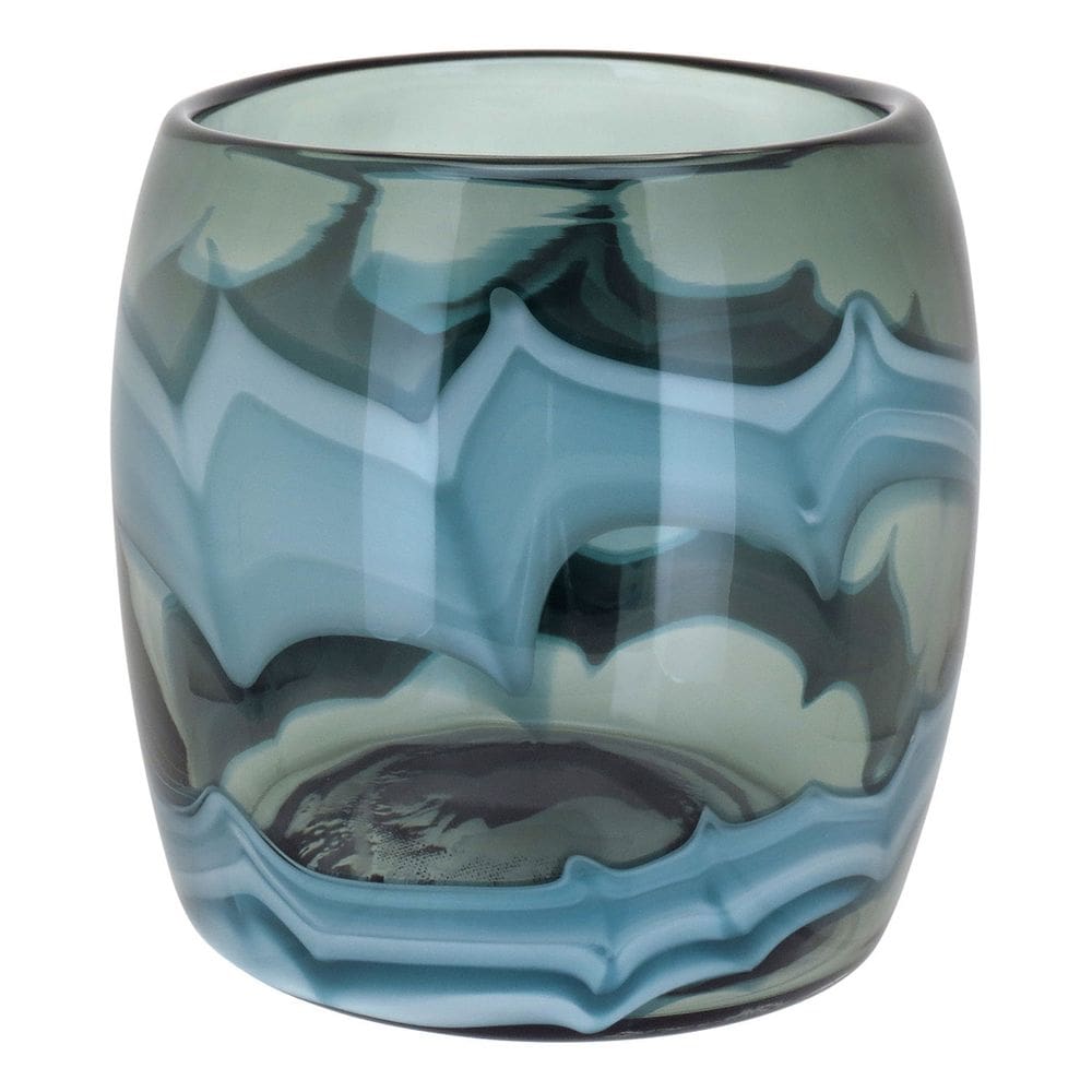 Vaso Decorativo Enfeite Casa Vidro 17x18x18cm Azul