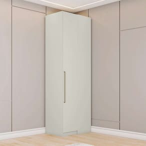guarda-roupa de canto solteiro seletto 1 pt areia