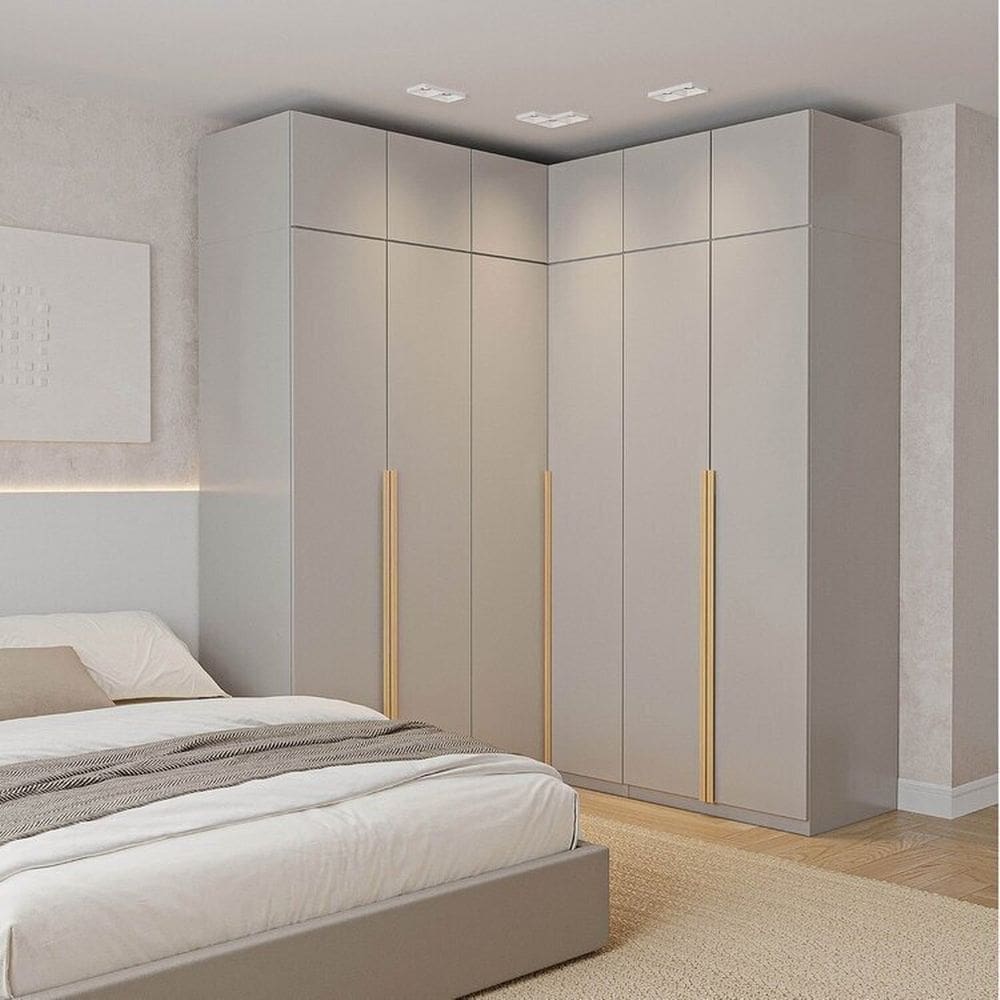 Guarda-roupa Modulado de Canto 6 Peças 12 Portas Cabecasa Madeiramadeira Cinza Urbano