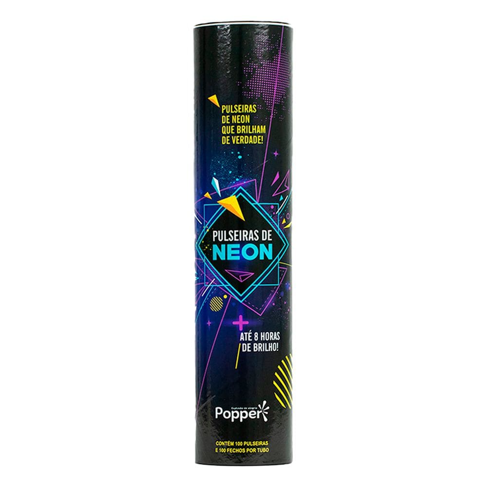Pulseira Neon Party Tubo - 100 unidades