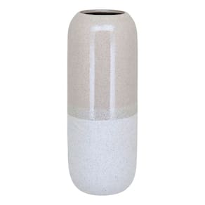 Vaso Cerâmica Decorativo Enfeite Casa 40x15x15cm Marfim