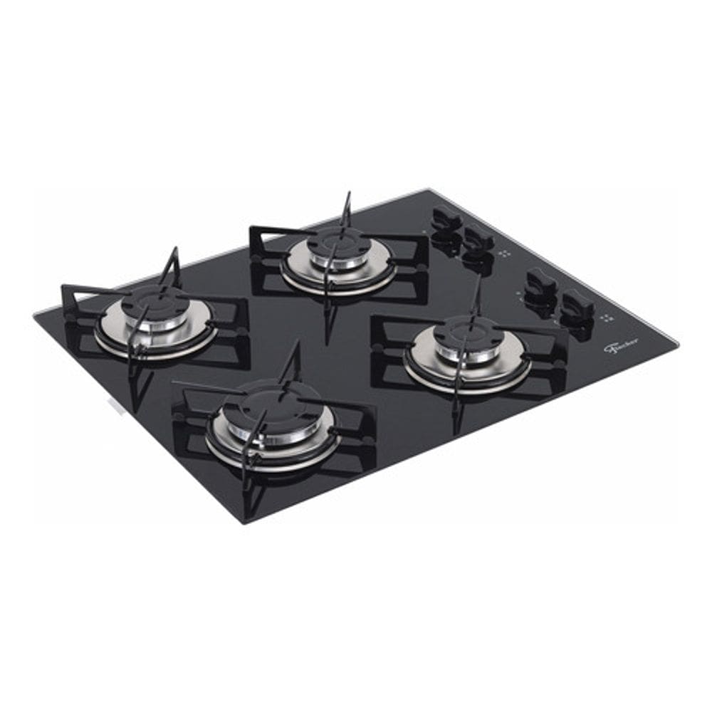 Cooktop 4 Bocas Gás 55x46cm Automático Vidro Bivolt Fischer