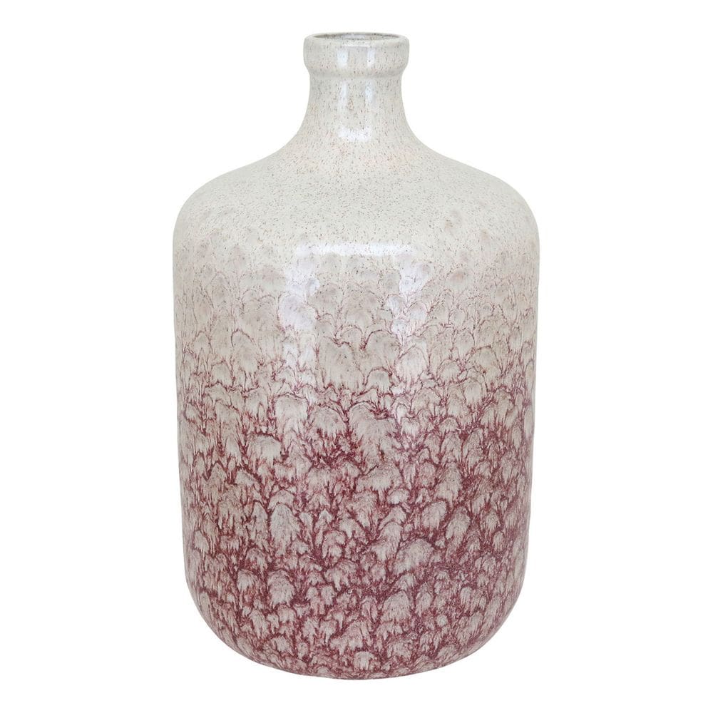 Vaso Decorativo Enfeite Casa Cerâmica 30x18x18cm Rosa