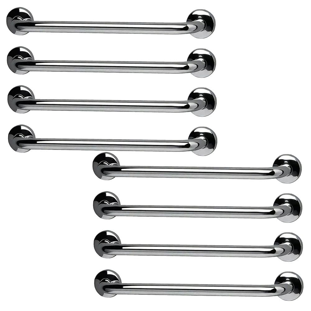 Alça de Apoio Inox Barra 40cm Kit 8 Unidades Idoso Cadeirante Deficiente Acessibilidade