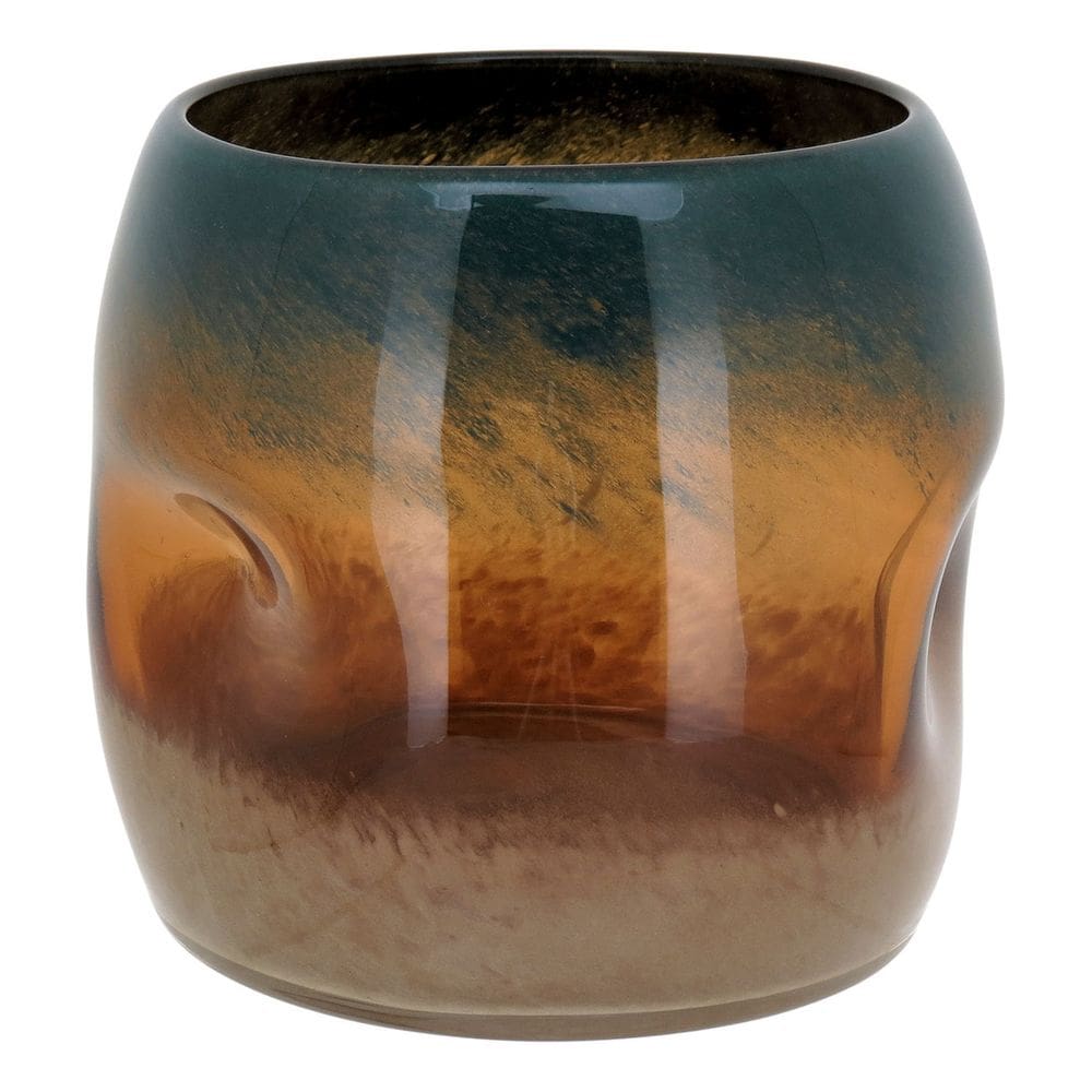 Vaso Decorativo Enfeite Casa Vidro 17x18x18cm Colorido