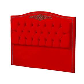 Cabeceira Casal Queen Size Estofada Para Cama Box Maitê Veludo Cor Vermelho