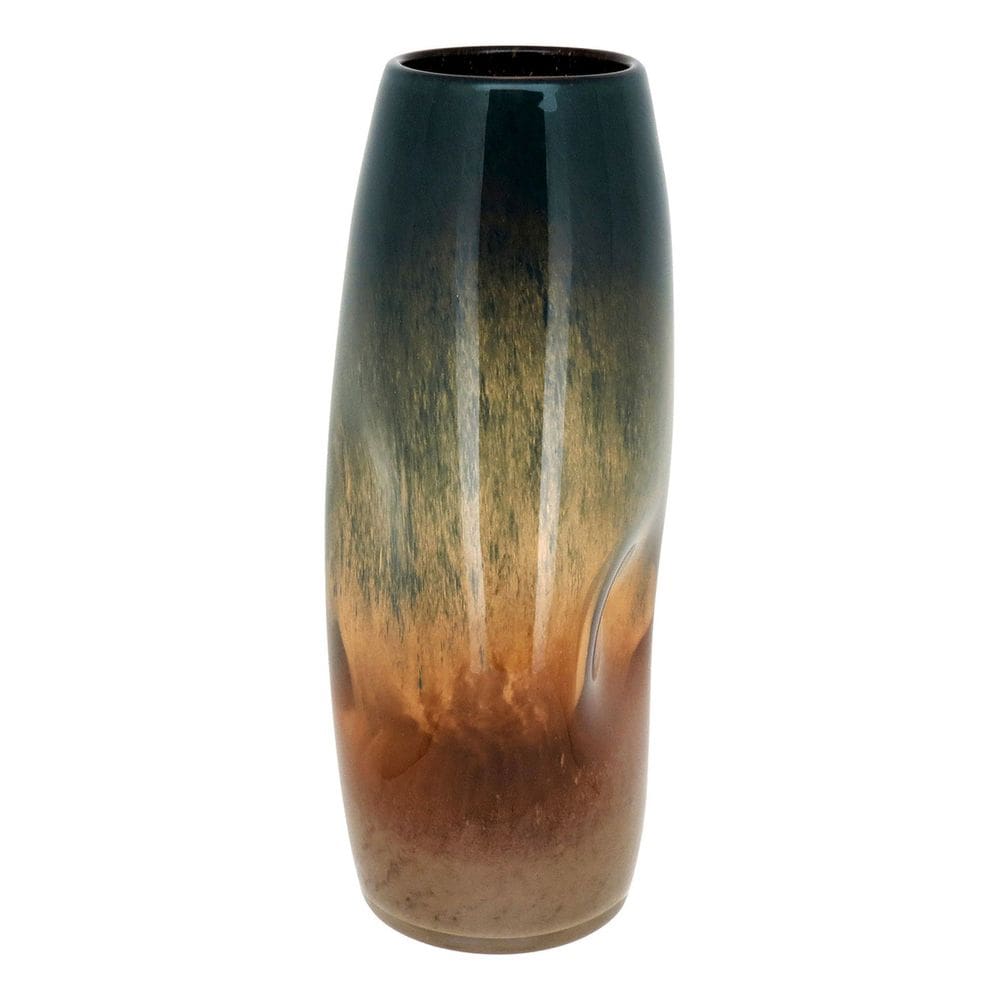 Vaso Decorativo Enfeite Casa Vidro 34x14x14cm Colorido