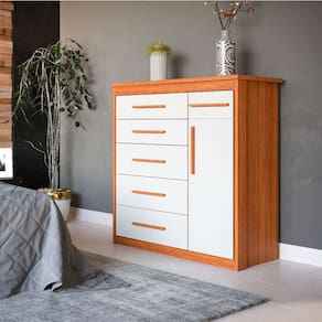 cômoda elegance 1 pt 6 gv freijó wood e off white