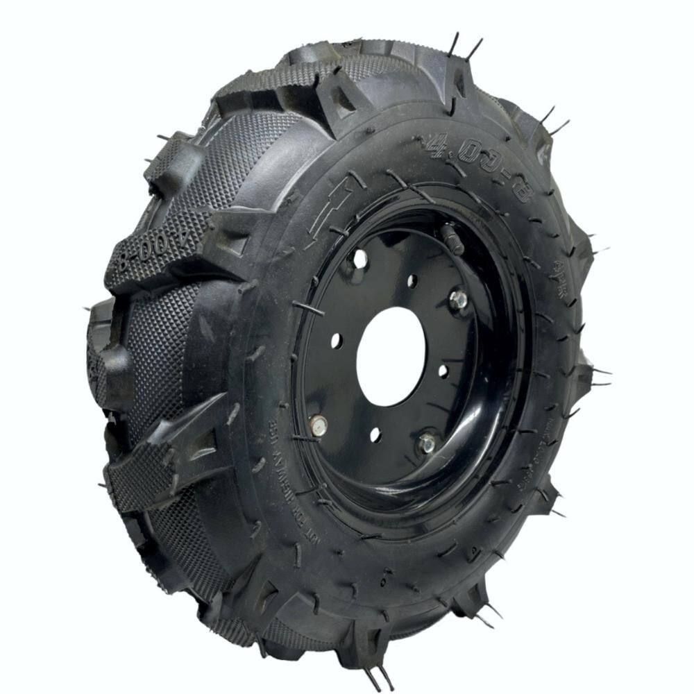 Roda com Pneu Para Motocultivador Gasolina e Diesel 4.00-8”