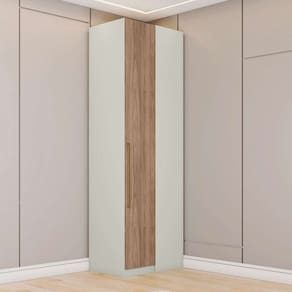 guarda-roupa de canto solteiro seletto 1 pt areia e jequitibá