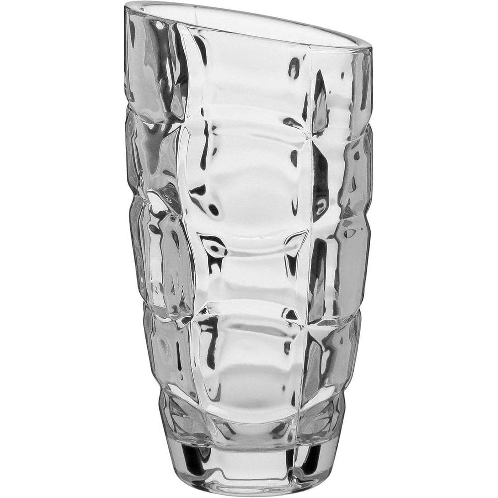 VASO 19x9x9cm VIDRO TRANSPARENTEARENTE DECORATIVO ENFEITE CASA
