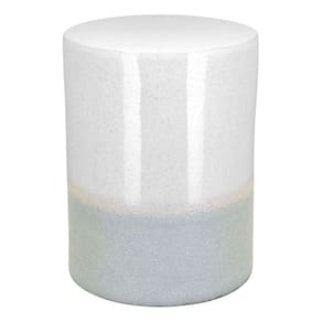 BANQUETA CERÂMICA 44x32x32cm MARFIM BANCO DECORATIVO JARDIM GARDEN