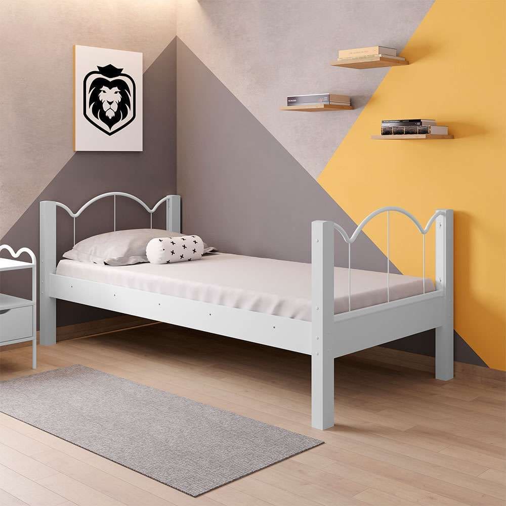 cama solteiro oasis branca