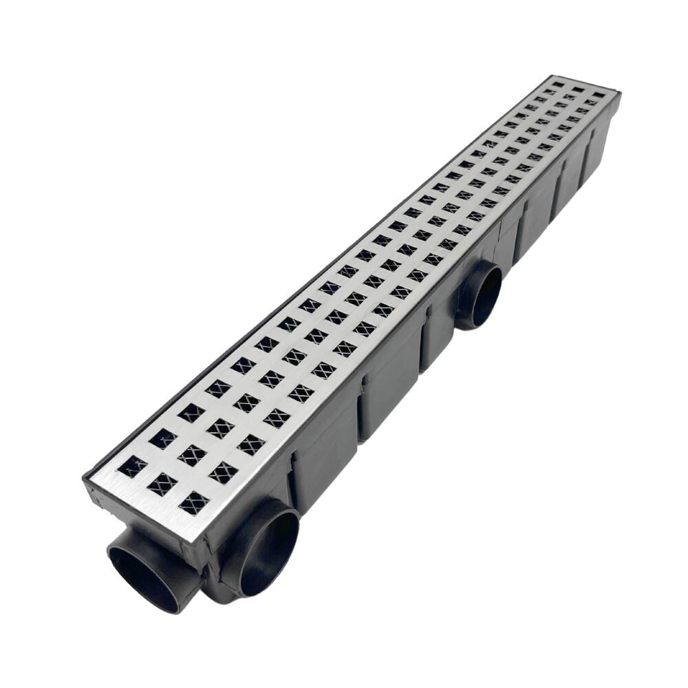 Ralo Borda Piscina 6cm x 50cm Quadriculado Inox 304 Col Preto