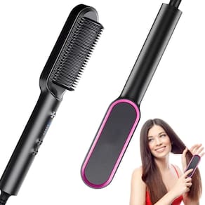 Escova 3 Em 1 Secadora Alisadora Cerâmica 110/220V Bivolt