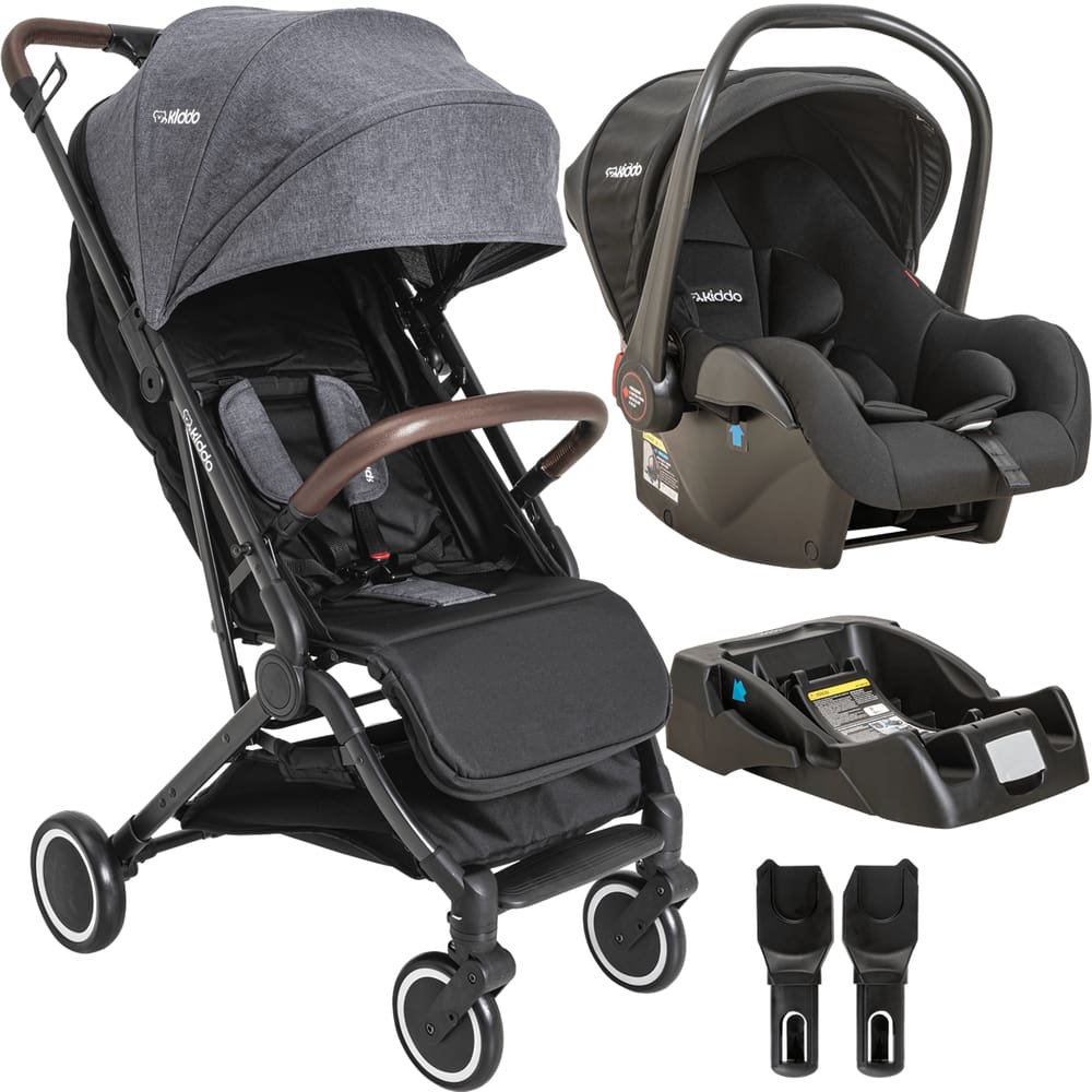 Carrinho de Bebe Kiddo com Bebe Conforto e Base Sprint II Grafite