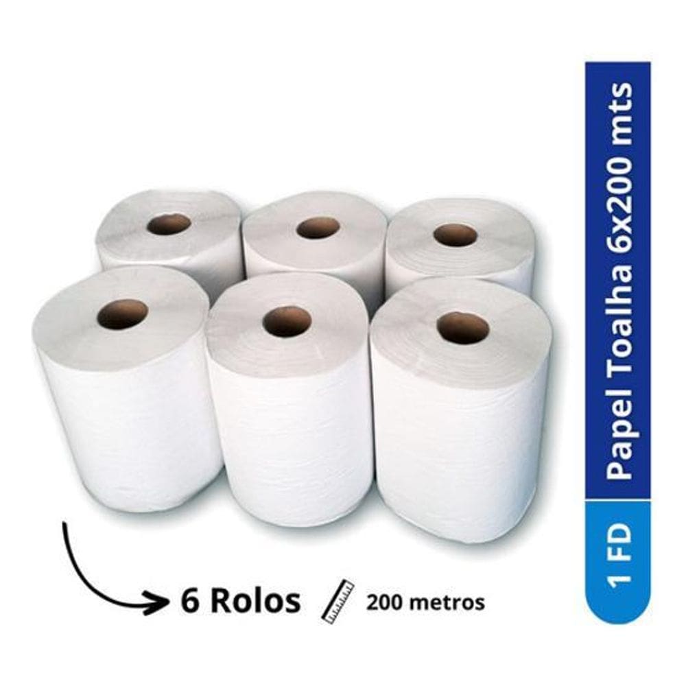 Papel Toalha Bobina Branco Itapel 6X200Mts