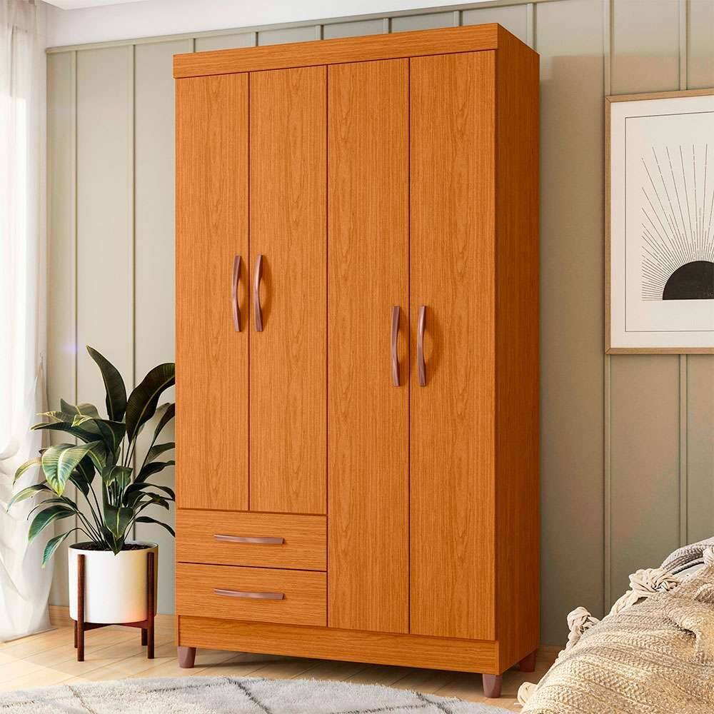 guarda-roupa solteiro Âmbar 4 pt 2 gv cinamomo