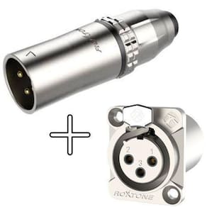 Kit Conector Xlr A Prova Dagua Premium Roxtone