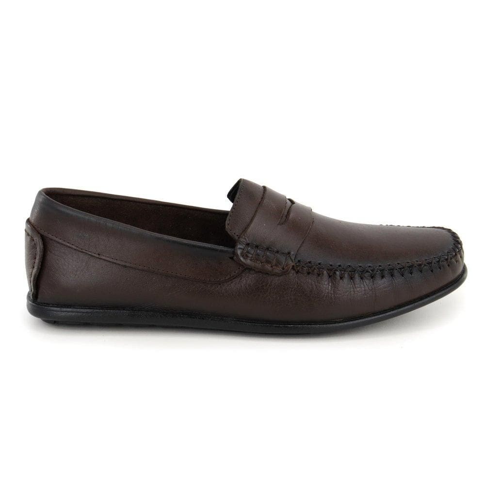 Mocassim Dockside Masculino Couro Liso Bico Redondo Casual